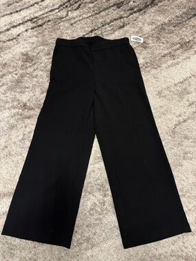 Old Navy Women's Black Wide-Leg Ankle Length Dress Pants